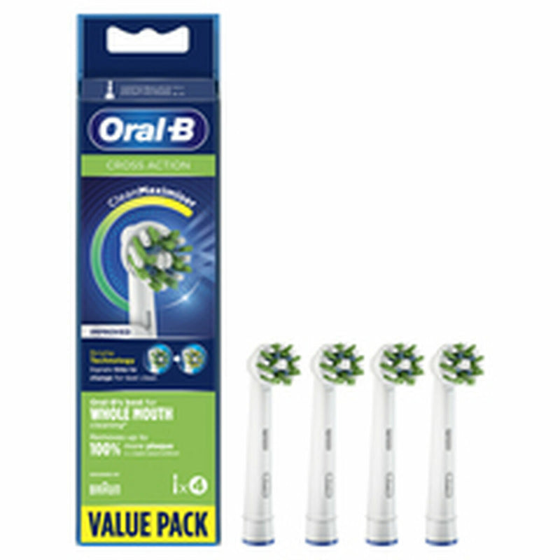 Rechange brosse à dents électrique Oral-B Cross Action Blanc 4 Unités