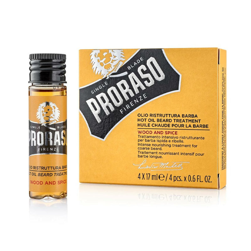 Huile pour barbe Yellow Proraso Chaud (4 x 17 ml)