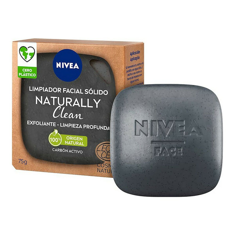 Nettoyant visage Naturally Clean Nivea Solide Exfoliant Charbon actif (75 g)