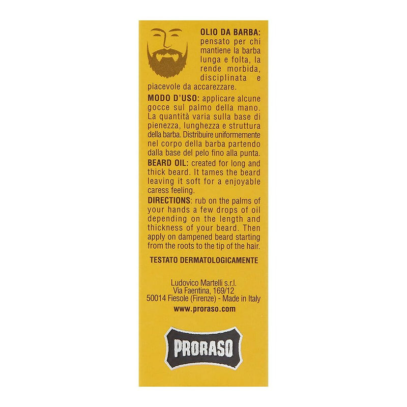 Huile pour barbe Proraso Wood & Spice (30 ml)