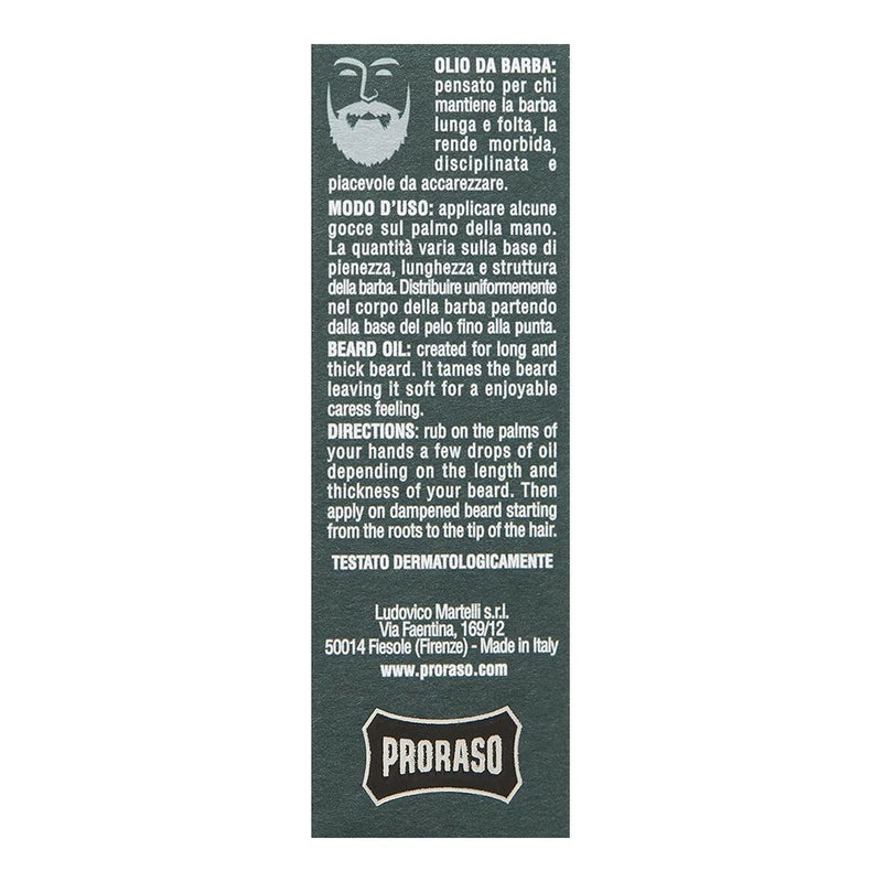 Huile pour barbe Proraso Cypress & Vetyver (30 ml)