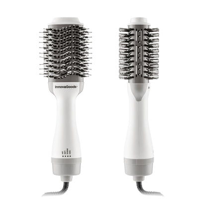 Brosse Volume Sèche-Cheveux Ionique Volumio InnovaGoods 1000W Blanc/Gris